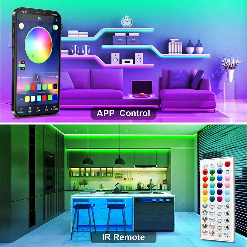 Intelligent RGB LED Strip Light - Bluetooth Sync, 16M Colors, App Control