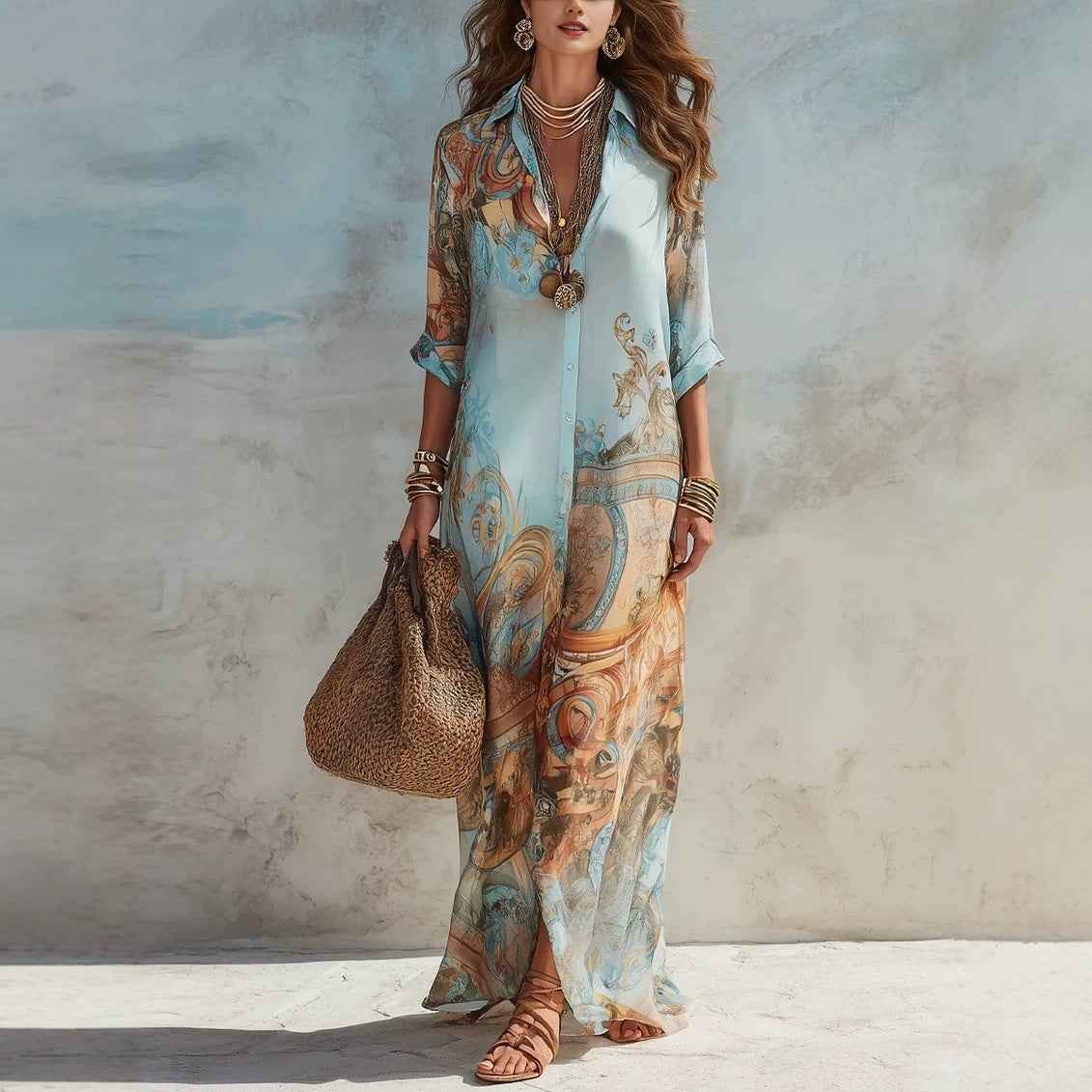 New Vintage Flowing Womens Dress