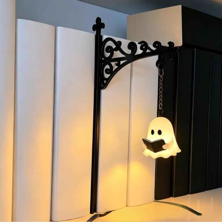LED Bookshelf Lamp Decor, Retro Library Lantern Mini Night Light for Halloween Reading, Home Office Study