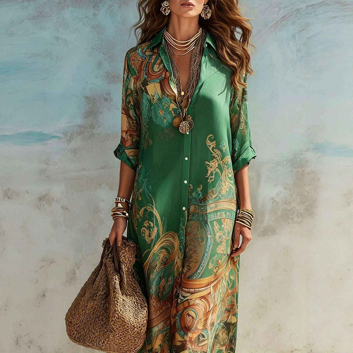 New Vintage Flowing Womens Dress
