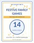 Festive Family Game Night printable PDF cover