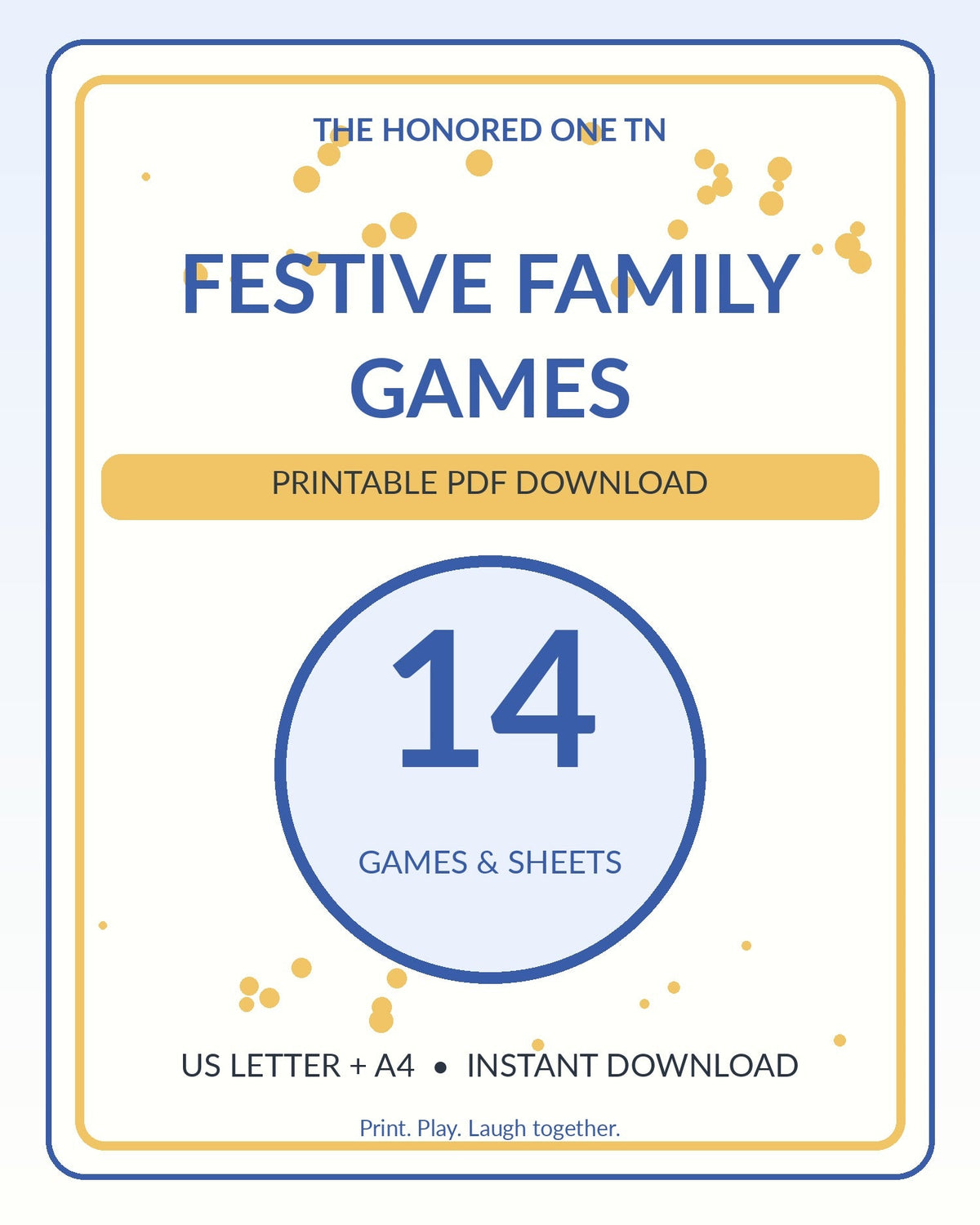 Festive Family Game Night printable PDF cover