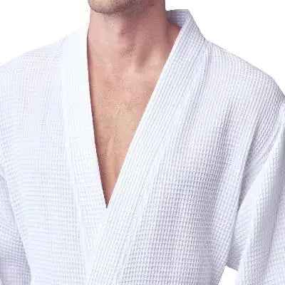 Men's Waffle Spa Bathrobe - Quick Dry, Lightweight Kimono