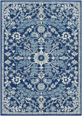 Blue Bodrum Traditional Area Rug, Machine Woven Polypropylene Medallion