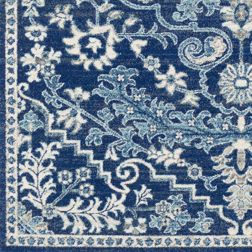 Blue Bodrum Traditional Area Rug, Machine Woven Polypropylene Medallion