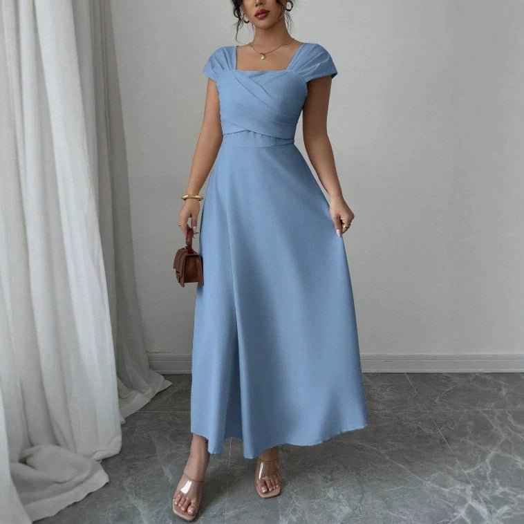 Hepburn-Inspired A-Line Dress with Slimming Waist