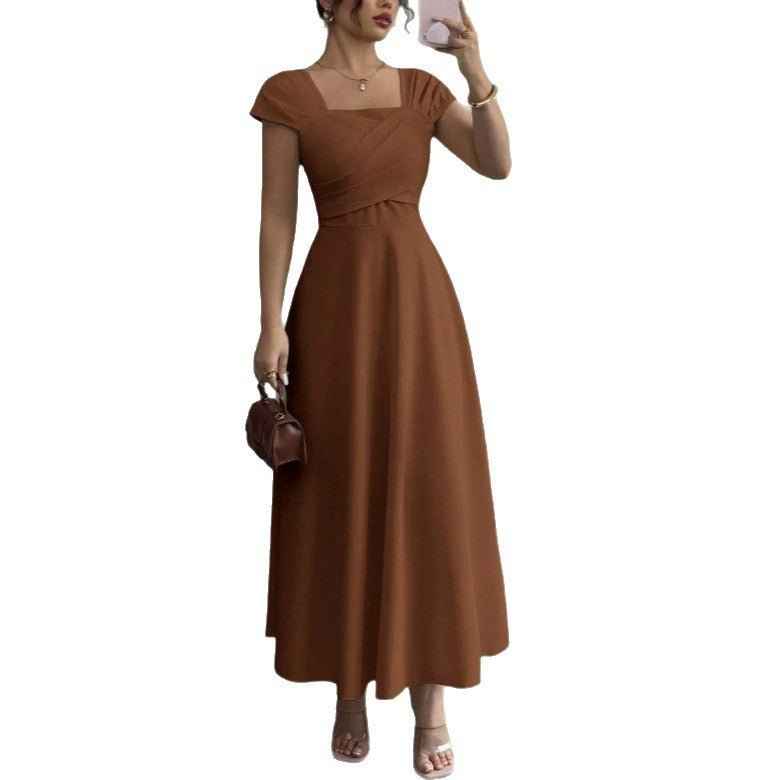 Hepburn-Inspired A-Line Dress with Slimming Waist
