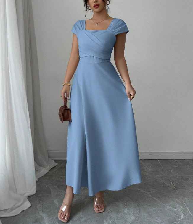 Hepburn-Inspired A-Line Dress with Slimming Waist