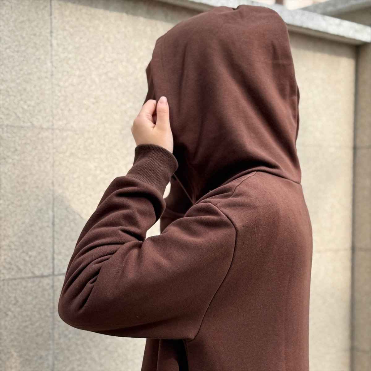 Elegant French Terry Abaya Hoodie With Pockets - Comfort & Style