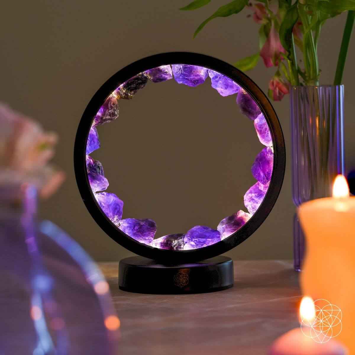 I Am At Peace Amethyst Lamp: Spiritual Protection & Healing Energy