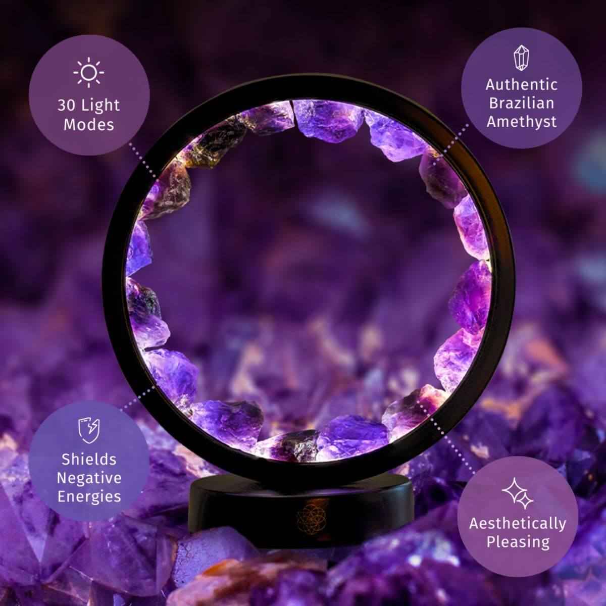 I Am At Peace Amethyst Lamp: Spiritual Protection & Healing Energy