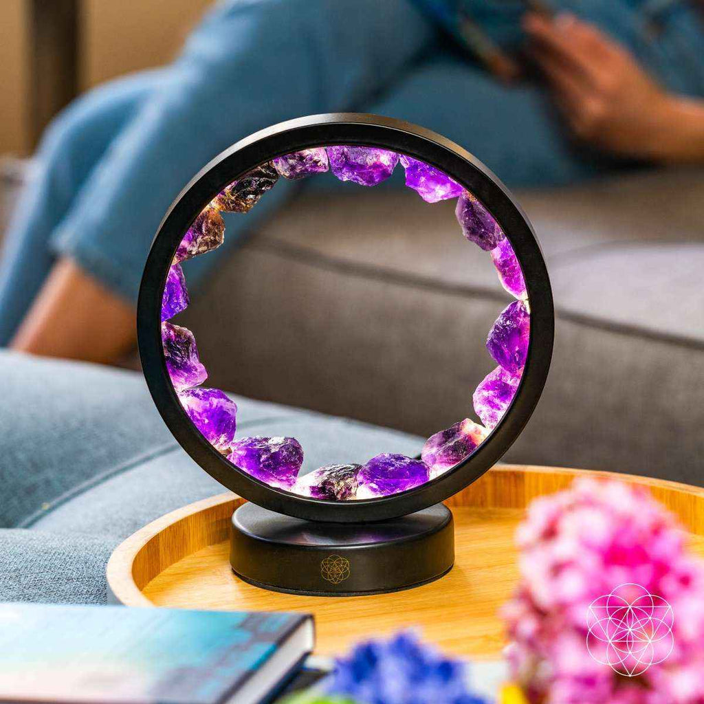 I Am At Peace Amethyst Lamp: Spiritual Protection & Healing Energy