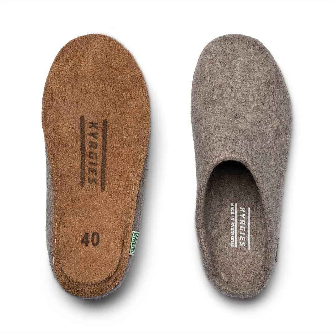 Kyrgies Molded Sole - Low Back: Natural Wool Felt Slippers for Ultimate Comfort