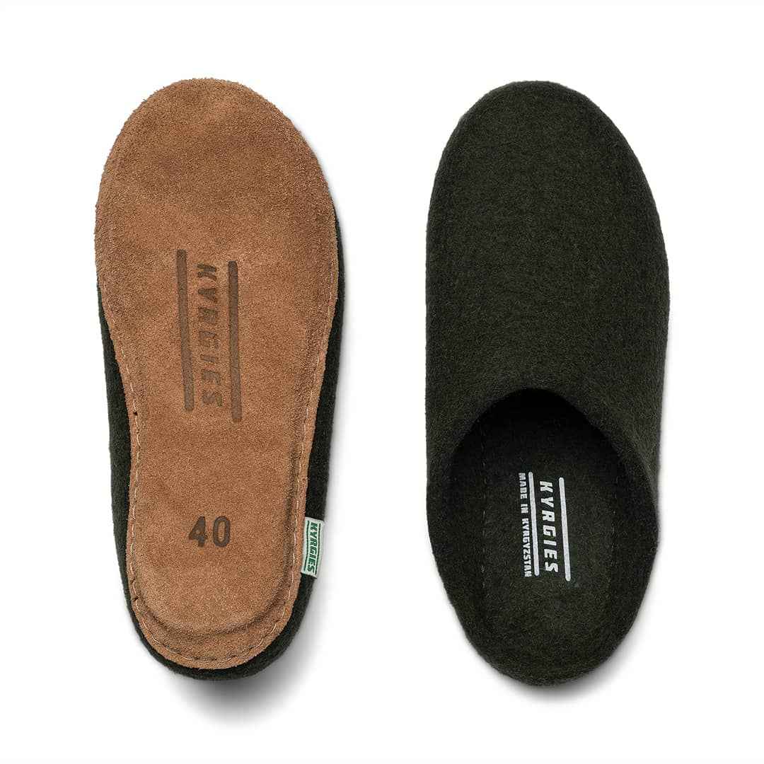 Kyrgies Molded Sole - Low Back: Natural Wool Felt Slippers for Ultimate Comfort