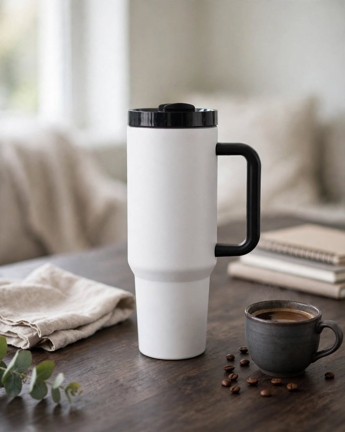 40oz Tumbler With Handle and Straw Lid – 1200ml Insulated Stainless Steel Tumbler, Cold 24H / Hot 12H, Leak-Proof, Cup Holder Friendly – 42+ Prints