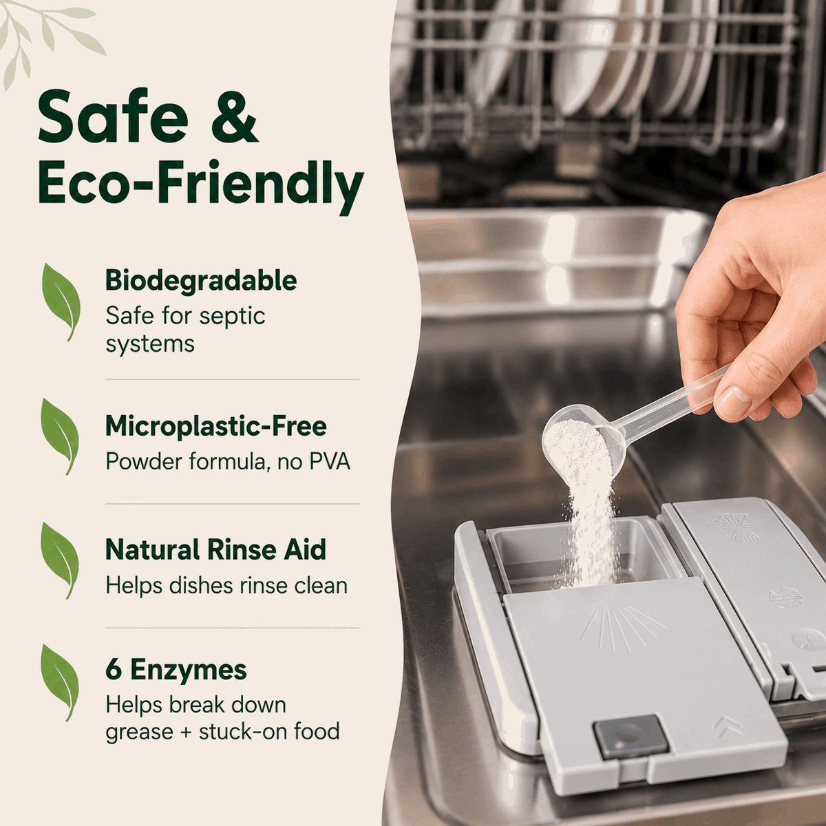 Natural Enzyme Dishwasher Detergent - Gentle Cleaning, No Residue - The Honored One TN