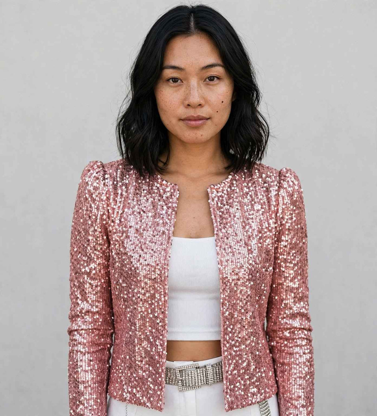 Women's Sequin Short Coat: Sparkle for Winter Style