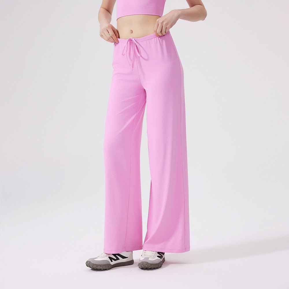 Outdoor Running Yoga Pants, Breathable Nylon Straight-Leg Loose Fit