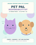 Pet Pal Responsibility Kit illustrated printable pet helper workbook cover with cat and dog