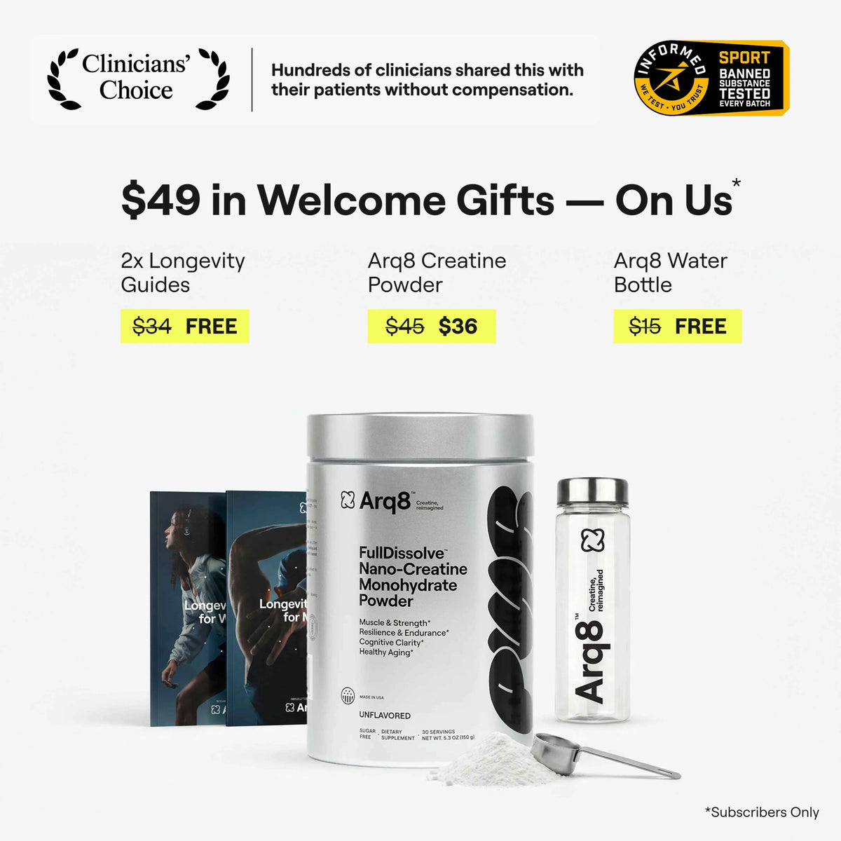 Arq8 Nano-Creatine Monohydrate Powder: Smooth, Digestible & Highly Absorbable