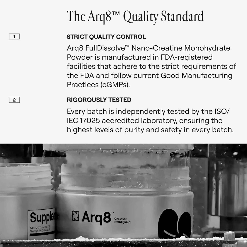 Arq8 Nano-Creatine Monohydrate Powder: Smooth, Digestible & Highly Absorbable