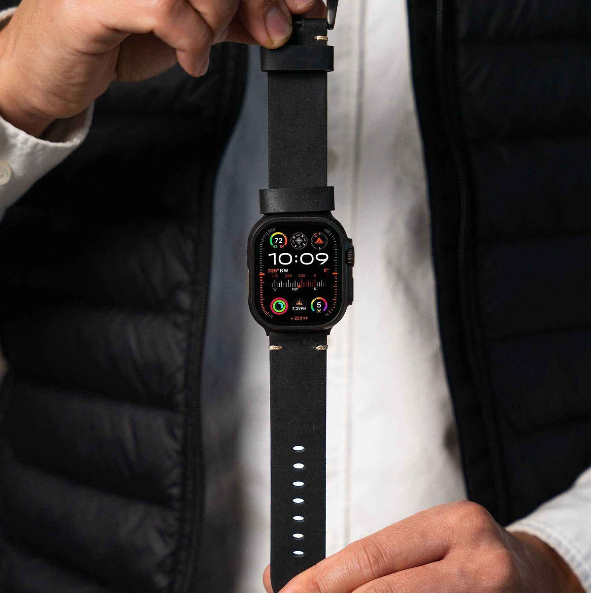 Rugged Vintage Leather Strap for Apple Watch Ultra