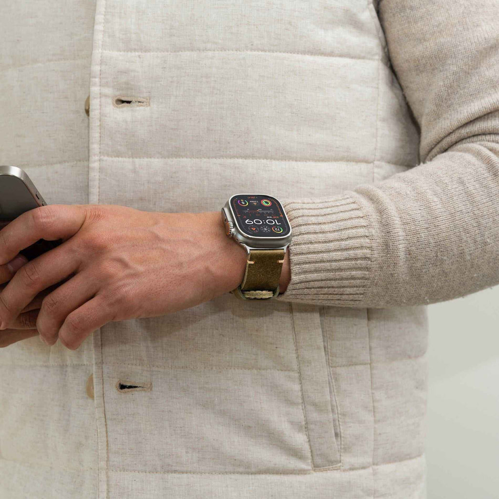 Rugged Vintage Leather Strap for Apple Watch Ultra