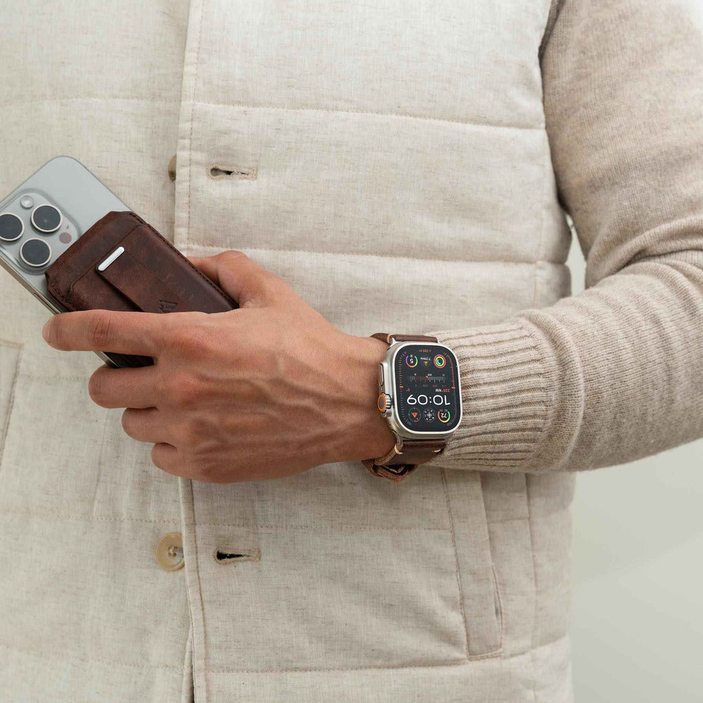 Rugged Vintage Leather Strap for Apple Watch Ultra