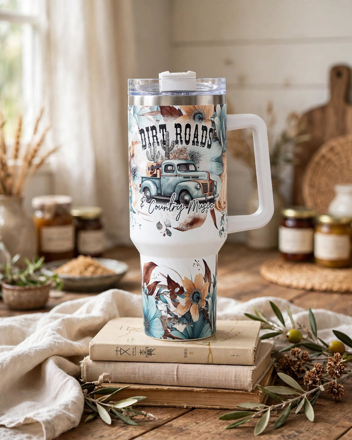 40oz Tumbler With Handle and Straw Lid – 1200ml Insulated Stainless Steel Tumbler, Cold 24H / Hot 12H, Leak-Proof, Cup Holder Friendly – 42+ Prints