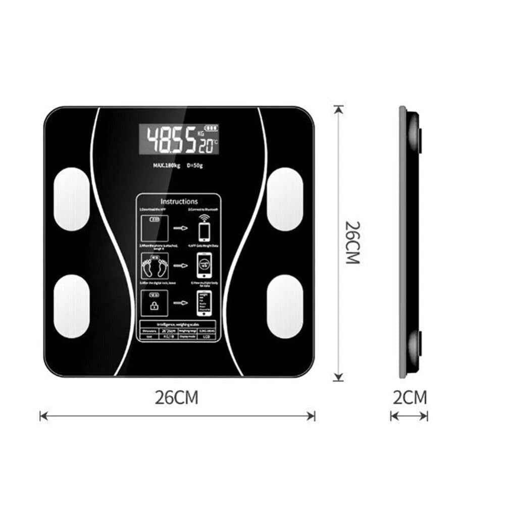 Smart Bluetooth Body Analysis Bathroom Scale - Track Weight, Body Fat, and Hydration