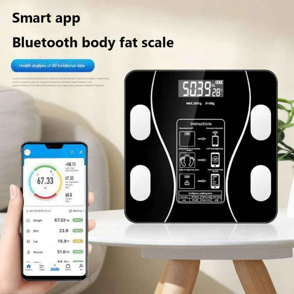 Smart Bluetooth Body Analysis Bathroom Scale - Track Weight, Body Fat, and Hydration