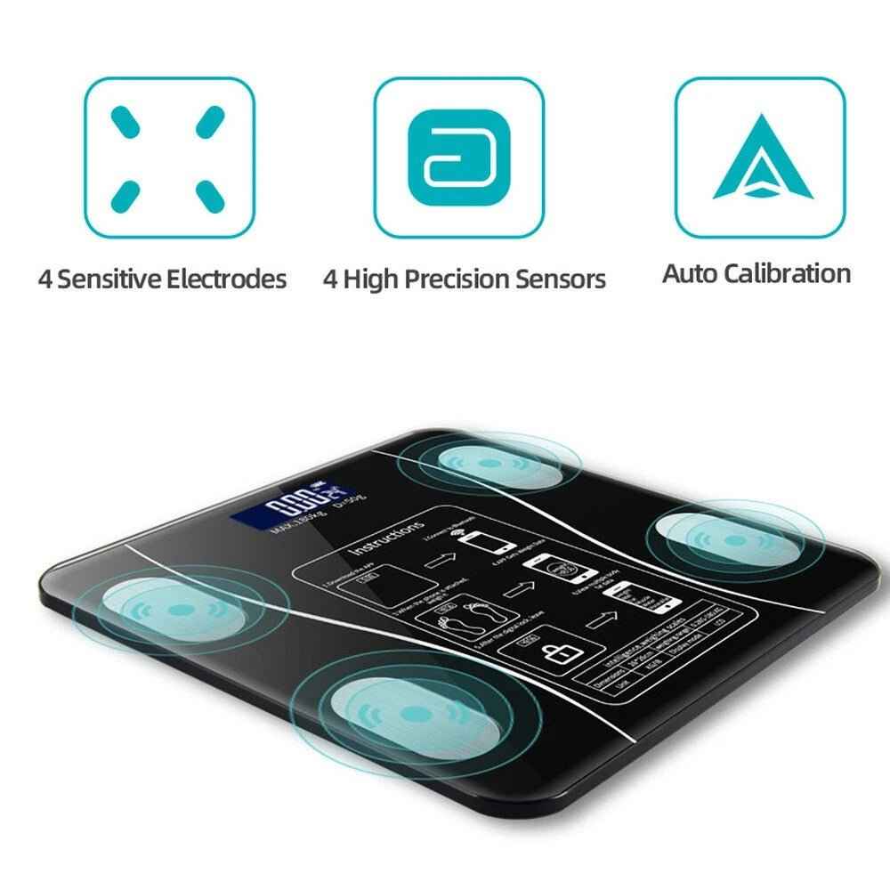 Smart Bluetooth Body Analysis Bathroom Scale - Track Weight, Body Fat, and Hydration