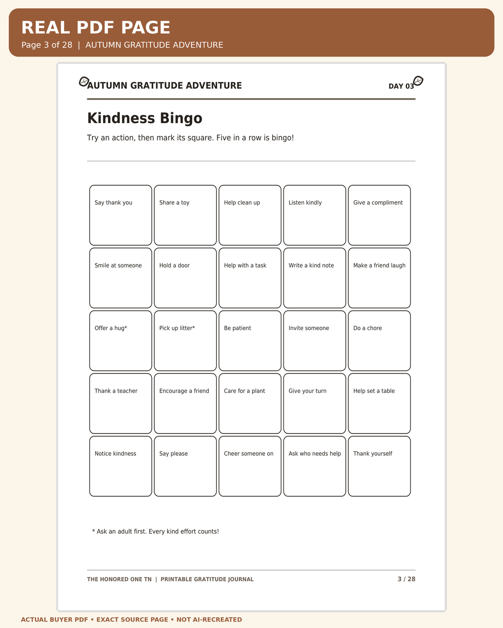 Autumn Gratitude Adventure: exact original customer PDF page 03 enlarged readable worksheet