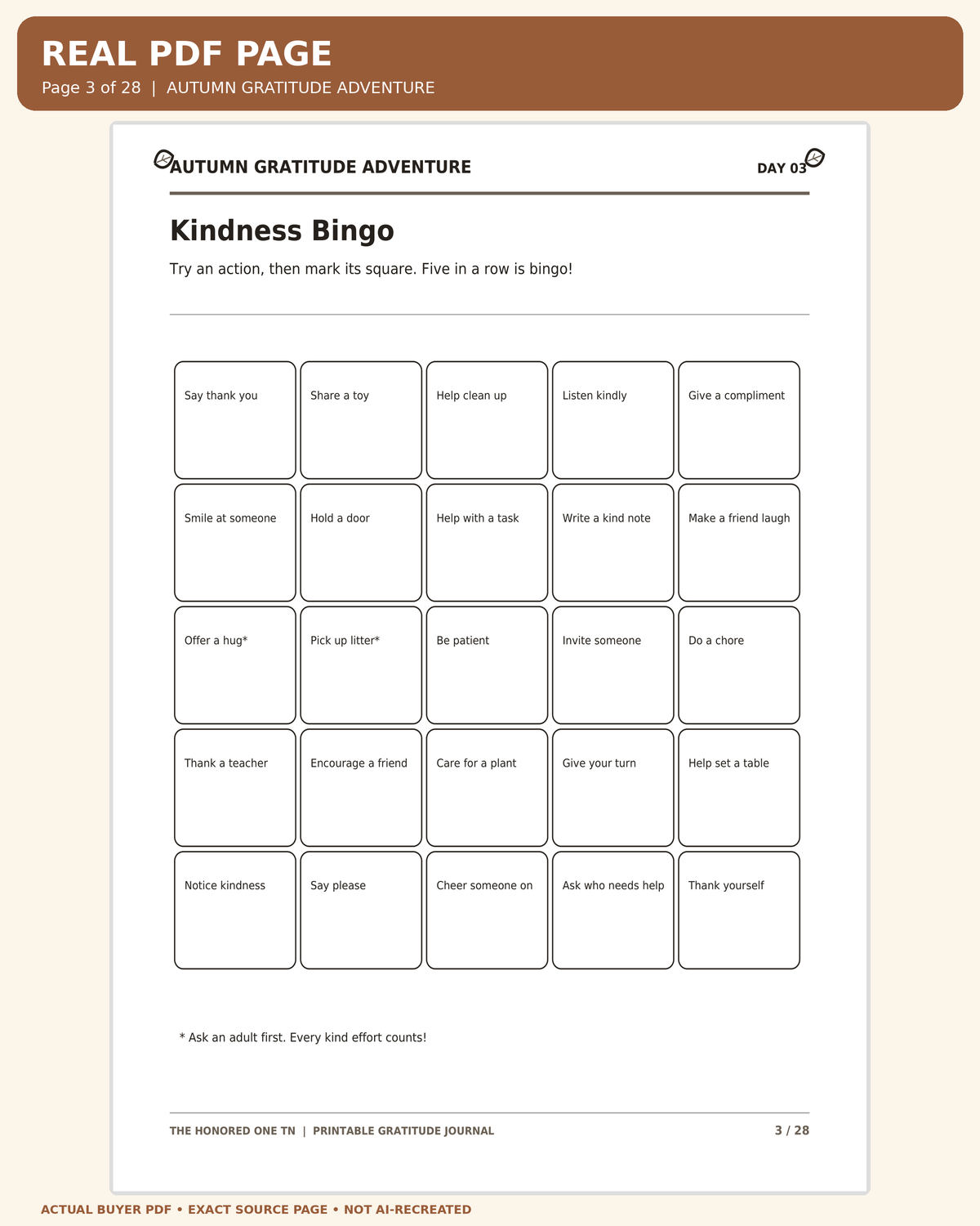 Autumn Gratitude Adventure: exact original customer PDF page 03 enlarged readable worksheet