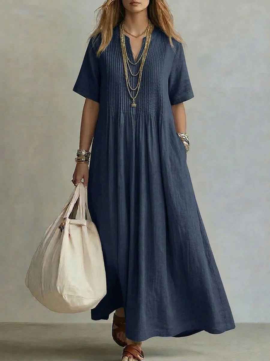 V-Neck Short Sleeve Dress | Casual Elegant Summer