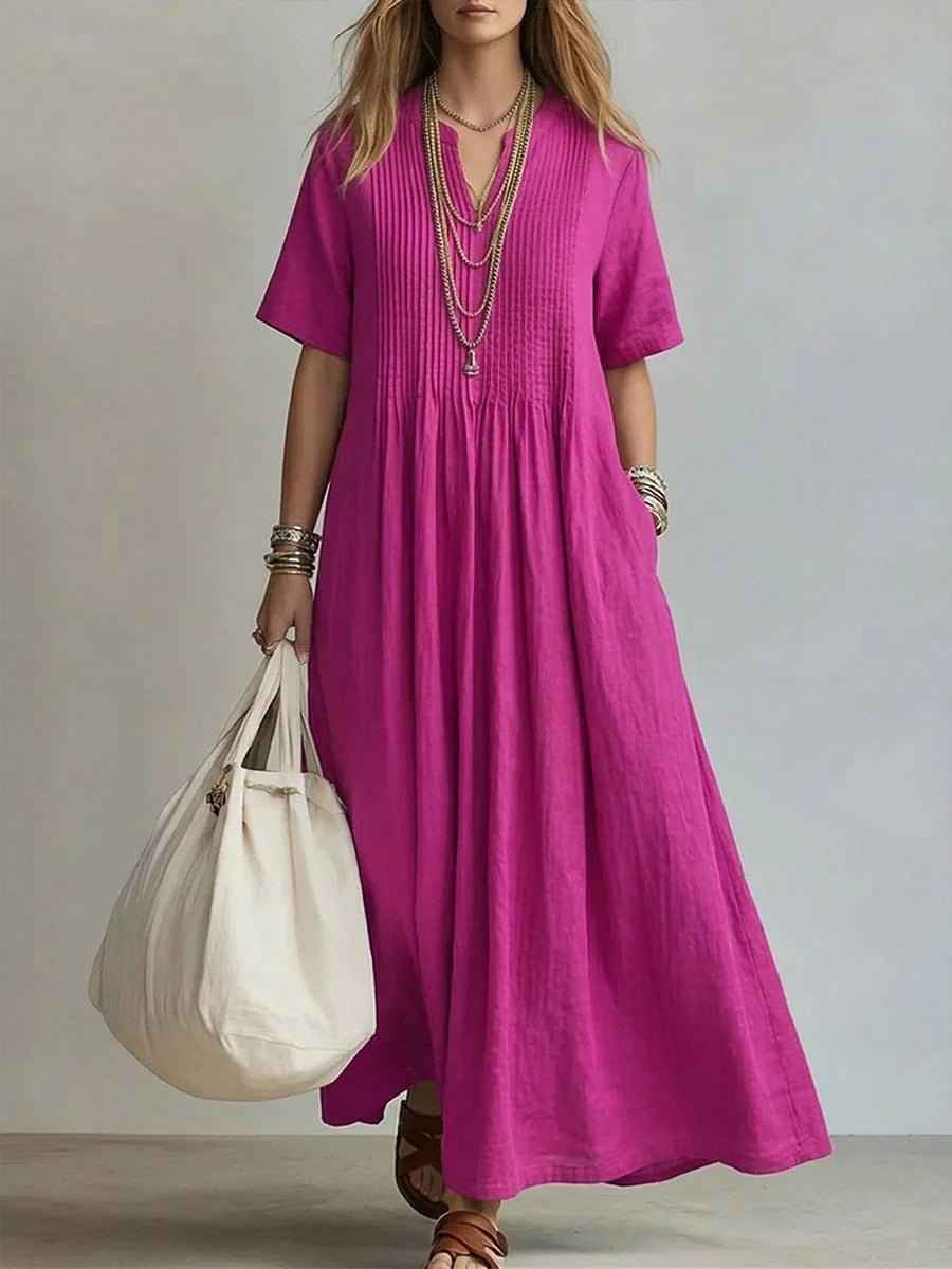V-Neck Short Sleeve Dress | Casual Elegant Summer