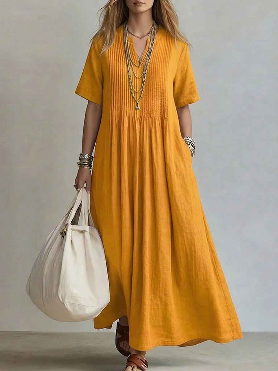 V-Neck Short Sleeve Dress | Casual Elegant Summer