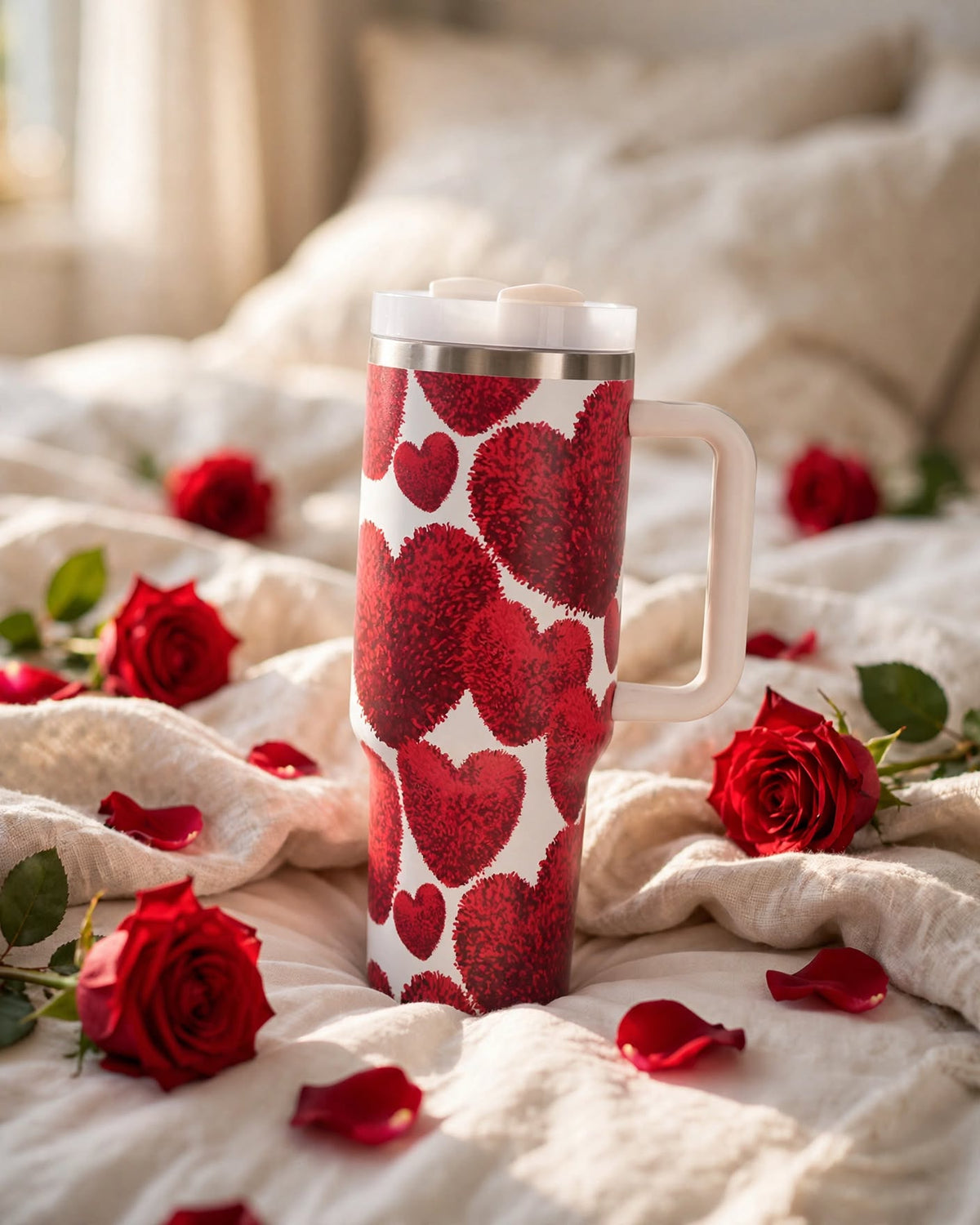 40oz Tumbler With Handle and Straw Lid – 1200ml Insulated Stainless Steel Tumbler, Cold 24H / Hot 12H, Leak-Proof, Cup Holder Friendly – 42+ Prints