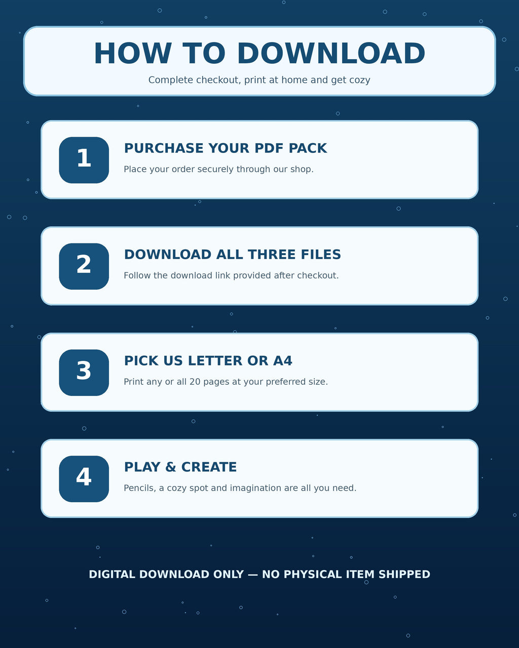 Download instructions for digital Winter Snow Day Adventure PDF activity pack