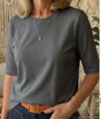 Women's Japanese-Korean Style Pullover T-Shirt, Half Sleeve & Soft Comfort (Polyester)