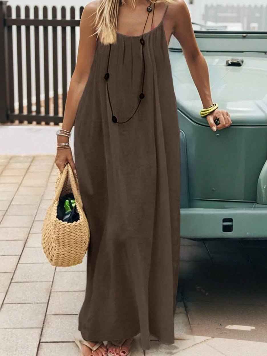 Womens Strap Coat Backless Loose-Fit Loungewear Dress